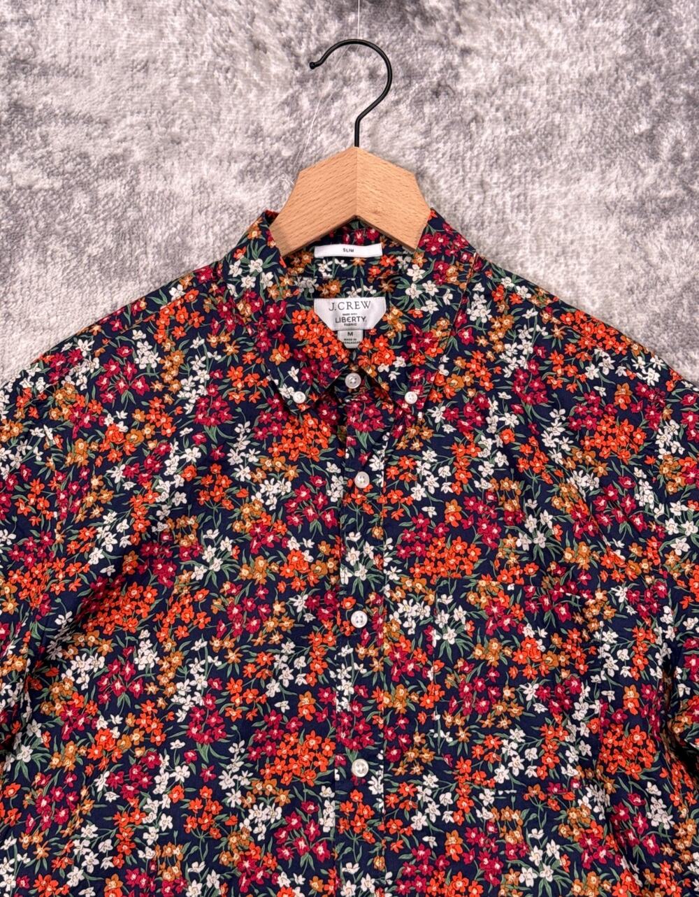 J Crew x Liberty London Shirt Medium Mens Slim Fit Wild Flower Florals